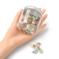 50Pcs 5 Colors Glow in the Dark Luminous Glass Pendants&nbsp;GLAA-YW0001-94