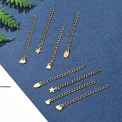 12Pcs 4 Styles 304 Stainless Steel Chain Extender&nbsp;FIND-FS0002-96A