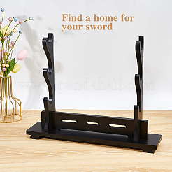 3-Tier Wooden Sword Katana Holder Stands&nbsp;ODIS-WH0081-11A