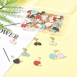 40Pcs 8 Styles Alloy Enamel Pendants&nbsp;ENAM-FS0002-54