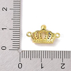 Real 18K Gold Plated Brass Micro Pave Cubic Zirconia Connector Charms&nbsp;KK-L209-045G-01