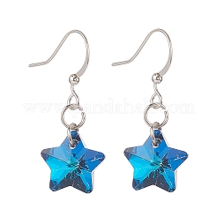 Electroplated Glass Star Dangle Earrings&nbsp;EJEW-JE05160
