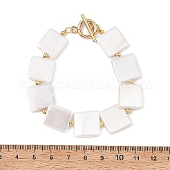 Shell Pearl & Brass Beaded Bracelets for Women&nbsp;BJEW-JB13780-02