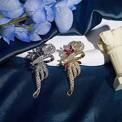 2Pcs 2 Colors Flower Alloy Rhinestone Scarf Buckle Clips for Women&nbsp;JEWB-FH0001-52