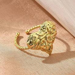 Heart Brass Cuff Rings for Women&nbsp;RJEW-C123-09G