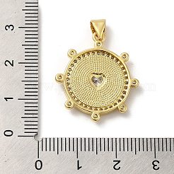 Rack Plating Brass Micro Pave Cubic Zirconia with Synthetic Opal Pendants&nbsp;KK-D088-35G