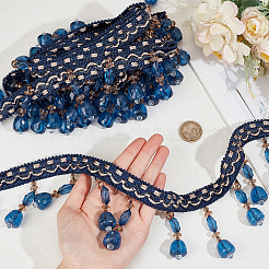 4M Polyester Fringe Lace Trims&nbsp;SRIB-WH0026-28