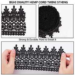 Lace Trim Nylon Ribbon&nbsp;SRIB-WH0006-26B