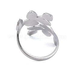 304 Stainless Steel Open Cuff Ring for Women&nbsp;RJEW-F166-12P-02