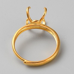 Adjustable Sterling Silver Finger Rings Components&nbsp;STER-WH0008-28G