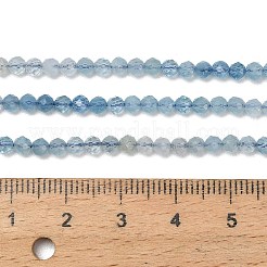 Gradient Color Natural Devil Blue Aquamarine Beads Strands&nbsp;G-NH0072-B01-3mm