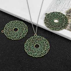 Flat Round Zinc Alloy Big Pendant&nbsp;PALLOY-R065-110-FF