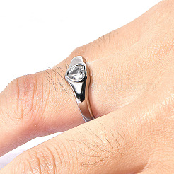 304 Stainless Steel Pave Clear Cubic Zirconia Finger Rings&nbsp;WG85DA0-02