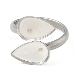 304 Stainless Steel Cuff Rings Components&nbsp;STAS-K279-02E-P