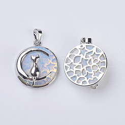 Opalite Kitten Pendants&nbsp;G-K234-D16