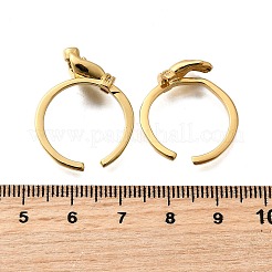 Brass with Cubic Zirconia Cuff Rings&nbsp;RJEW-Q018-01G