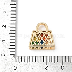 Brass Micro Pave Clear Cubic Zirconia Pendants&nbsp;KK-R213-17G