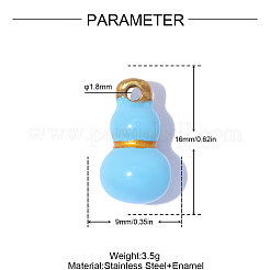 304 Stainless Steel with Light Sky Blue Enamel Pendants&nbsp;SA-OY001-03G