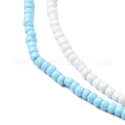 2Pcs 2 Colors Glass Seed Beaded Necklaces Set&nbsp;NJEW-FZ00030