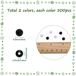 1000Pcs 2 Colors Opaque Acrylic Beads&nbsp;MACR-SP0001-81A