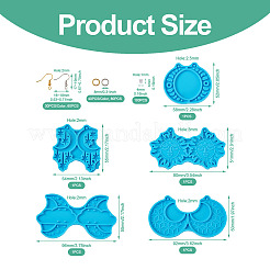 5Pcs 5 Style Sun & Moon & Cloud & Star Pendant Silicone Mold&nbsp;DIY-TA0003-72