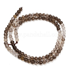 Gradient Color Natural Smoky Quartz Beads Strands&nbsp;G-Z106-A05-4mm-01