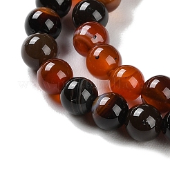 Natural Striped Agate/Banded Agate Beads Strands&nbsp;G-Z060-A01-A13
