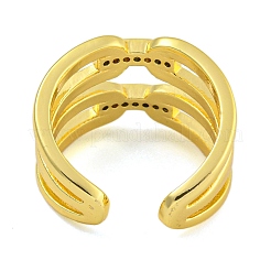 Rack Plating Brass Micro Pave Cubic Zirconia Cuff Rings for Women&nbsp;RJEW-I107-07G