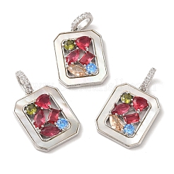 Brass Micro Pave Cubic Zirconia Pendants&nbsp;KK-I703-07P