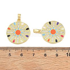Brass Micro Pave Clear Cubic Zirconia Pendants&nbsp;CU-T001-03G