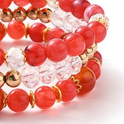 Multi-layered Stretch Beaded Bracelets Sets&nbsp;BJEW-JB05755-01