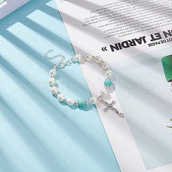 Alloy Cross Charm Bracelet&nbsp;BJEW-TA00178