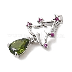 Brass Micro Pave Cubic Zirconia Pendants&nbsp;KK-L258-01P-C01