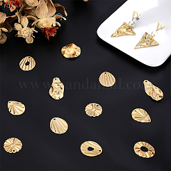 20Pcs 10 Style Textured 201 Stainless Steel Pendants&nbsp;STAS-UN0047-26G