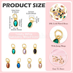 20Pcs Brass Micro Pave Cubic Zirconia Pendants&nbsp;KK-TA0002-25