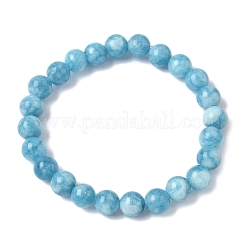Natural Blue Quartz Imitation Amazonite Round Beads Stretch Bracelets for Men Women&nbsp;BJEW-JB12000