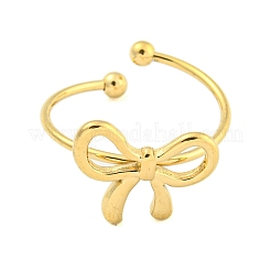 Ion Plating(IP) 304 Stainless Steel Open Cuff Rings for Women&nbsp;RJEW-S409-01G-02