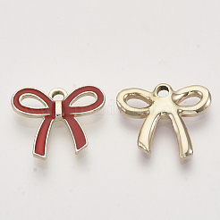 Light Gold Plated Alloy Pendants&nbsp;X-ENAM-T009-40B
