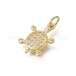 Brass Micro Pave Clear Cubic Zirconia Pendants&nbsp;CU-L001-10G-02