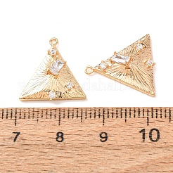Brass Micro Pave Clear Cubic Zirconia Pendants&nbsp;CU-CBAD58F-05G