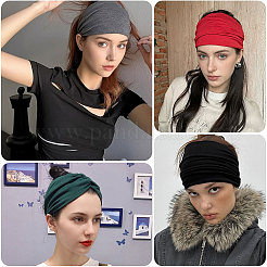 12Pcs 12 Colors Polyester Elastic Headbands&nbsp;AJEW-GL0003-36