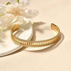304 Stainless Steel Open Cuff Bangles for Women&nbsp;BJEW-Z083-02G-05