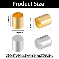 2000Pcs 2 Colors Brass Crimp Beads&nbsp;KK-SP0001-85