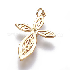 Brass Cubic Zirconia Pendants&nbsp;ZIRC-O030-01G
