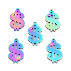 Ion Plating(IP) 201 Stainless Steel Charms&nbsp;STAS-N098-133M
