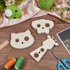 3Pcs Wooden Animal Themed Safety Eye Clamps&nbsp;AJEW-WH0348-492