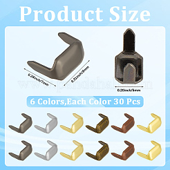 180Pcs 6 Colors Rectangle Brass Belt Loop Fastener&nbsp;KK-CY0001-11