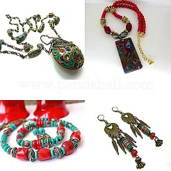 50PCS Mixed Antique Golden Handmade Tibetan Style Beads&nbsp;TIBEB-PH0003-01-WH