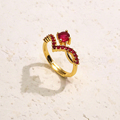 Brass Micro Pave Cubic Zirconia Finger Rings for Women&nbsp;LZ2027