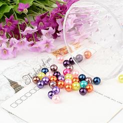 Mixed Color Imitation Pearl Acrylic Mardi Gras Round Beads&nbsp;X-PACR-8D-M